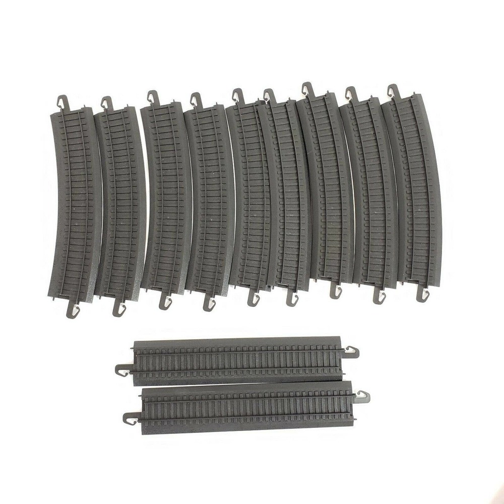 Lot (11) Bachmann Railroad Train Black Plastic #3 Tracks Curved Straight Fits K